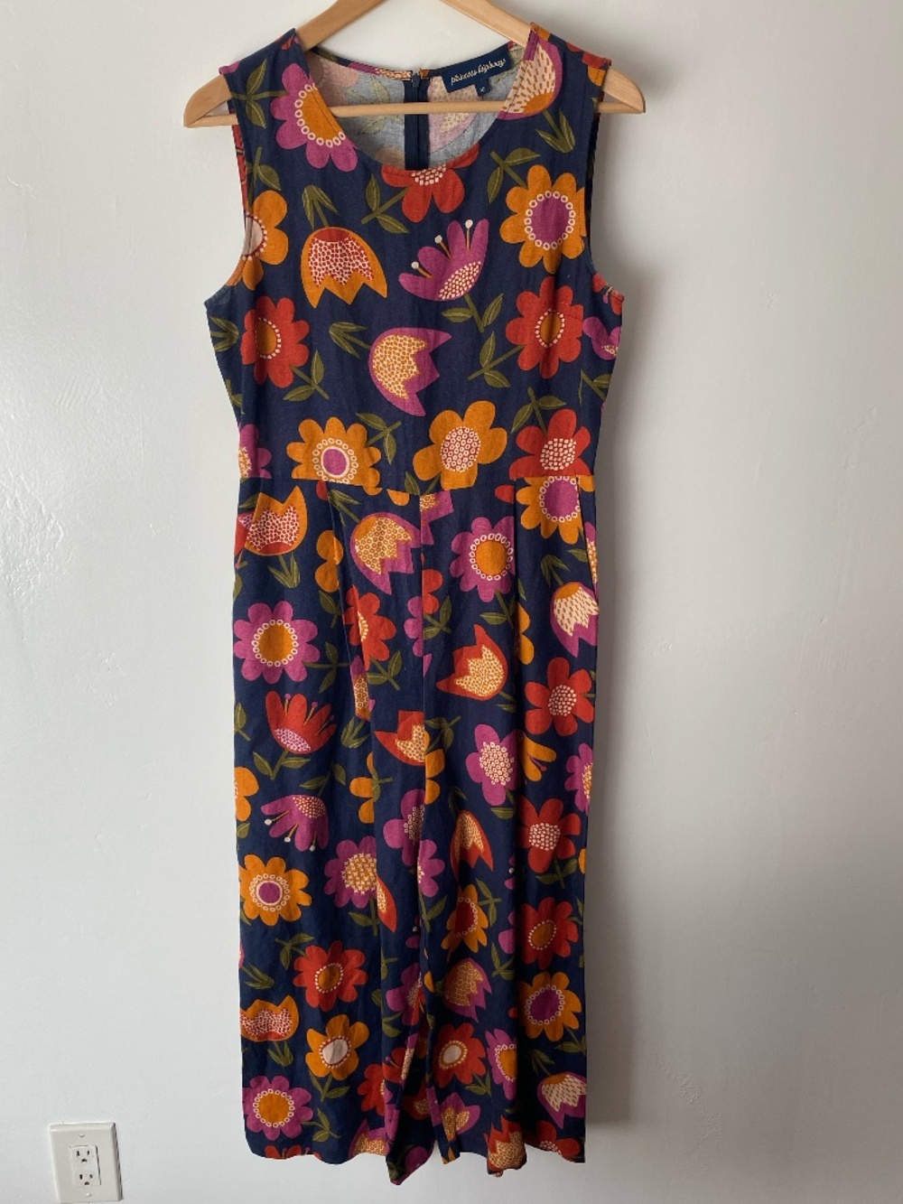Princess Highway Colorful Floral Wide Leg Jumpsuit Size 10 Retro 60s 70s Mod